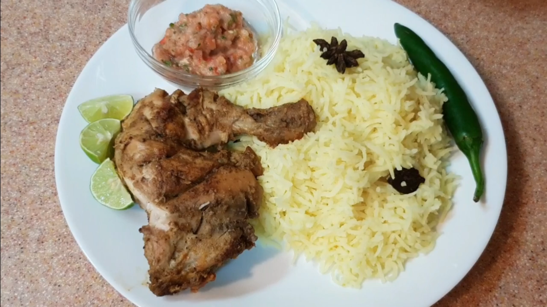 ​Chicken Tikka with yellow Rice and Garden Chutney​