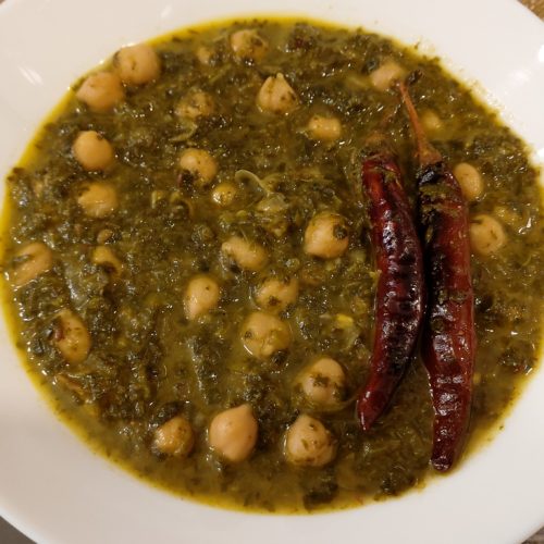 Palak Cholay (Spinach and Chickpeas Curry)