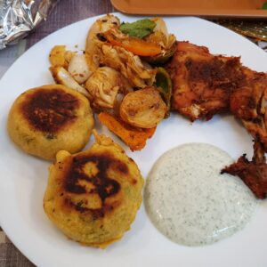 Bazari Aloo Tikki (Gram flour coated potato cutlets)