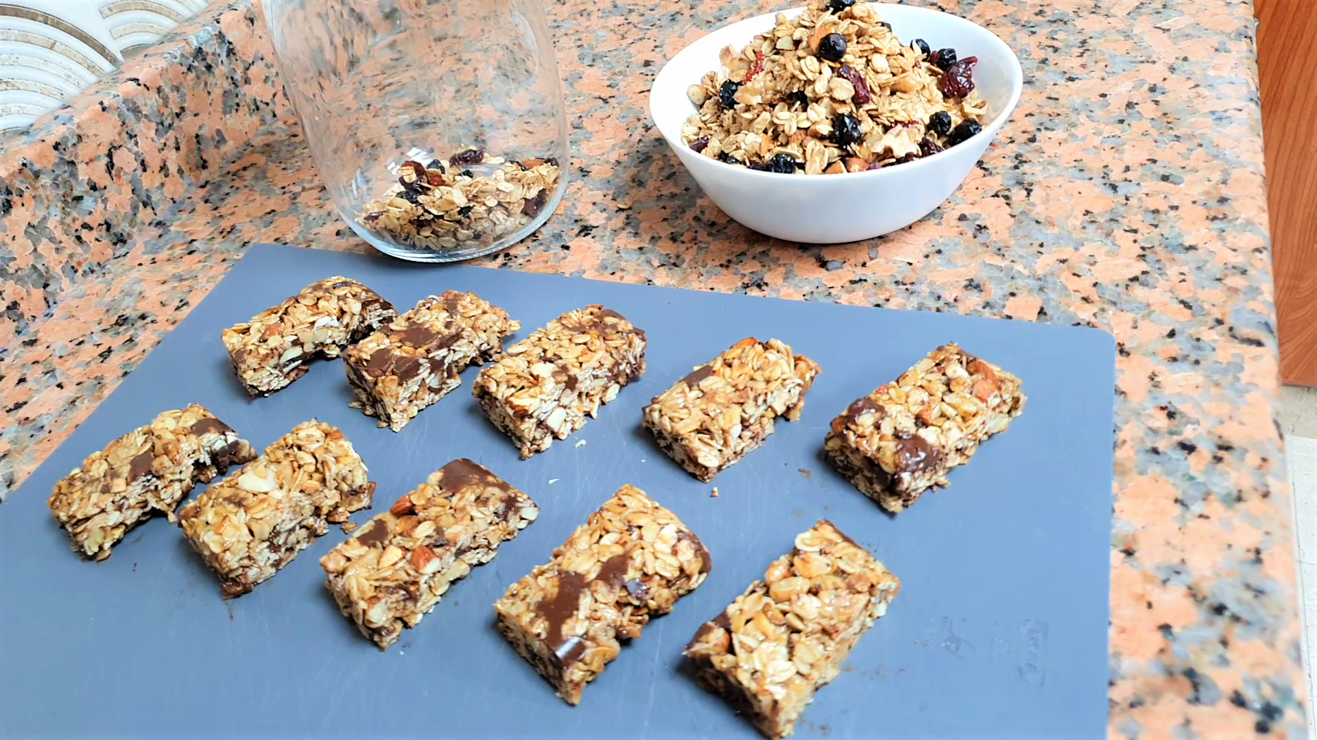 Chewy Chocolate Granola Bar on Stovetop