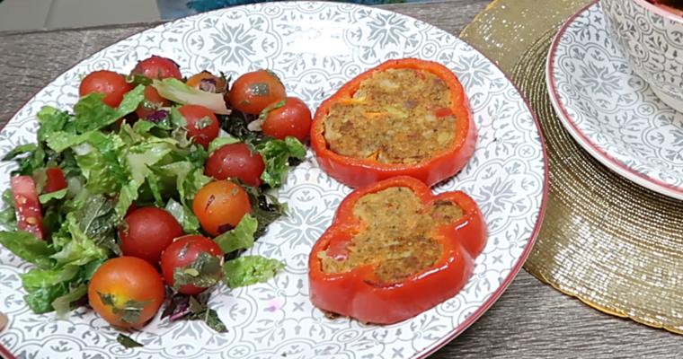 Potato Cutlets in Bell Peppers