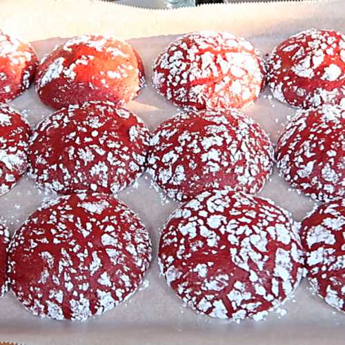 Red Velvet Crinkle Cookies (Chewy Goodness)