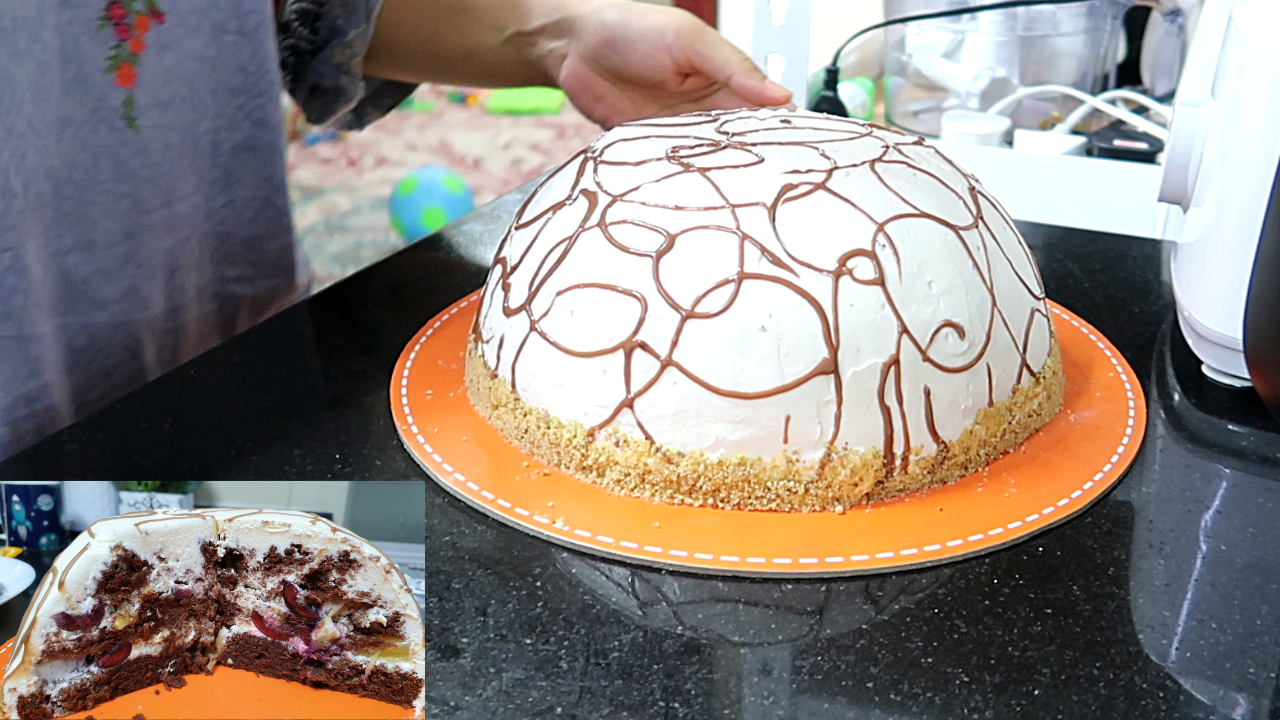 Black Forest Dome Cake - Sprinkle Bakes