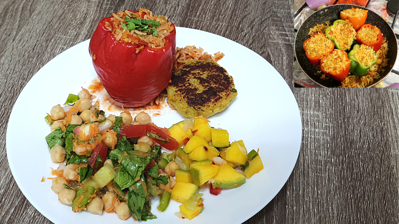 Mince and Rice Stuffed Bell peppers