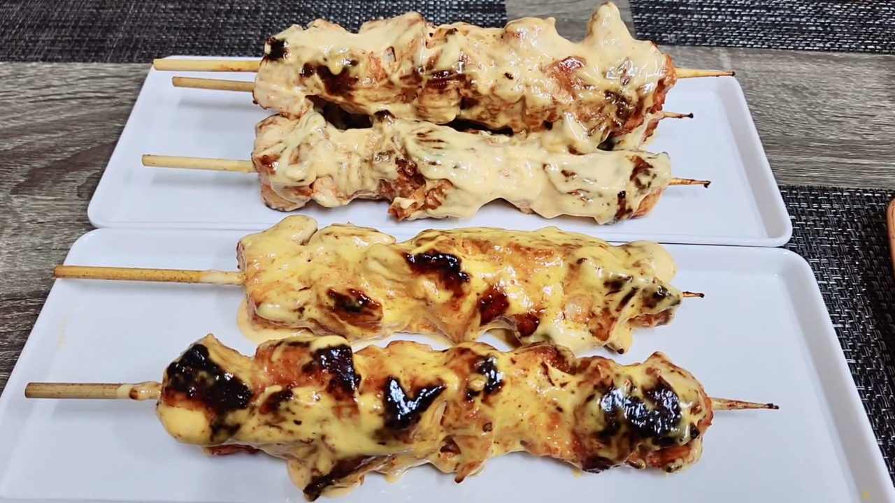 Bang Bang Chicken on Skewers